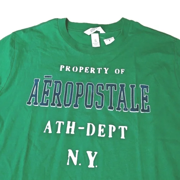 Aeropostale Athletic Graphic Tee XL Kelly Green Property Of ATH-Dept T-shirt Nwt - Picture 9 of 9